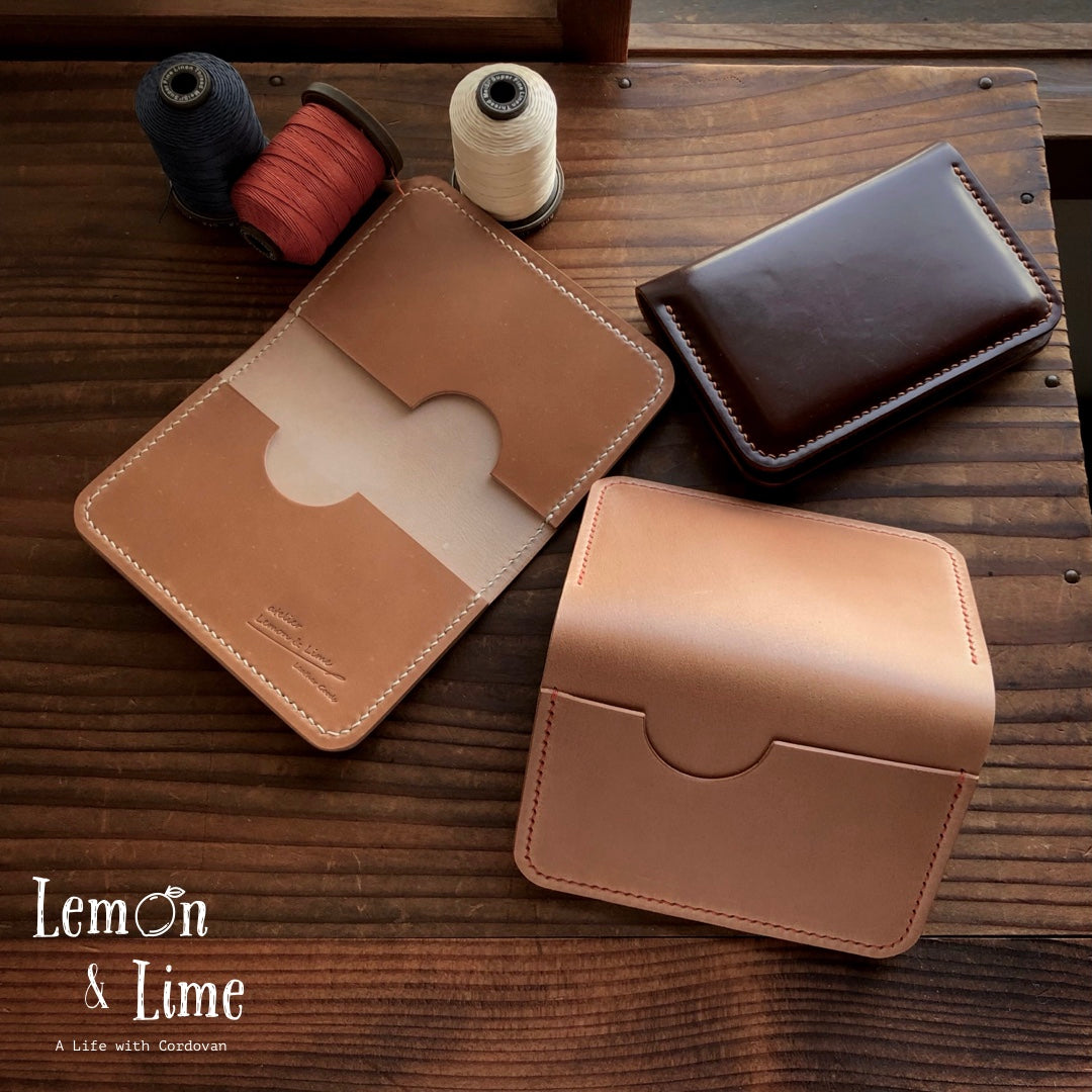 Shell Card Wallet (Bifold, 3-pocket) 【Leder Ogawa】シェルコードバンのカード入れ (二折、3ポケット)