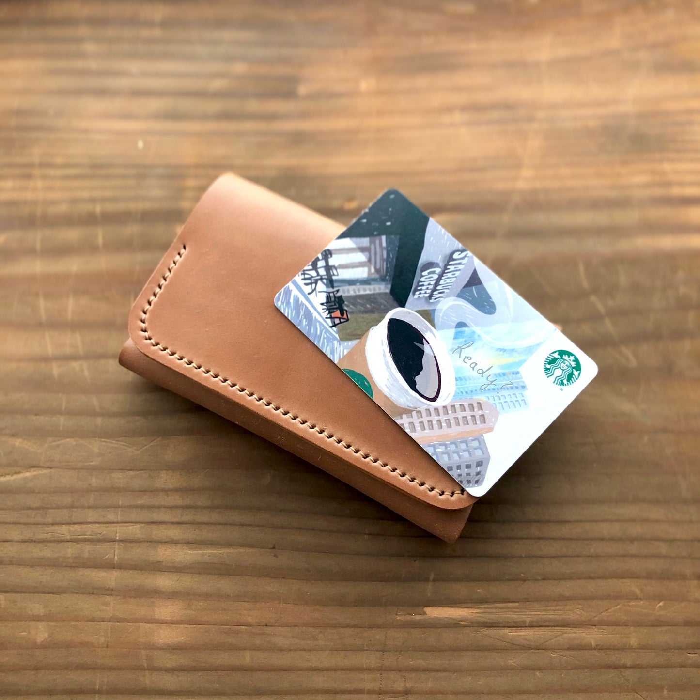 Shell Card Wallet (Large pocket)【Horween】シェルコードバンのカード入れ(名刺サイズ)