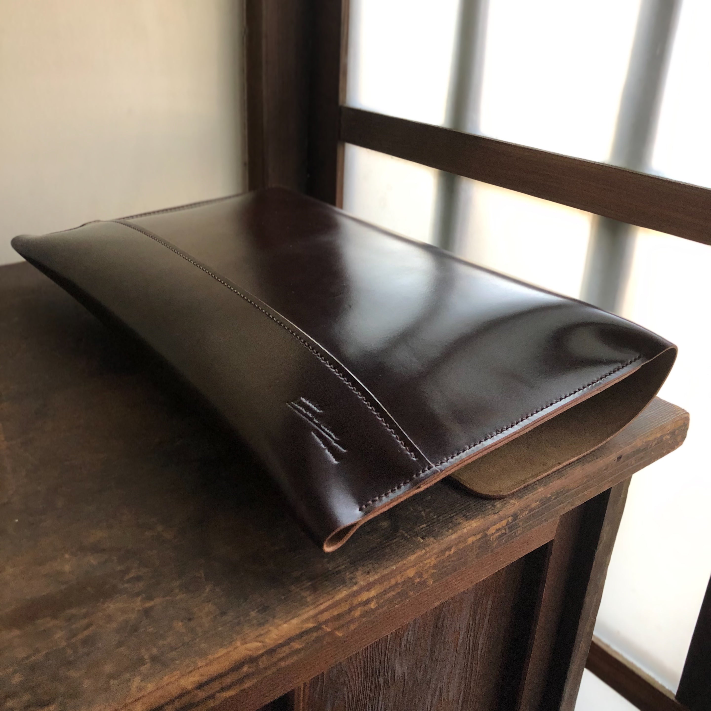 Shell Clutch (Large)【Horween】シェルコードバンのクラッチ(Lサイズ)