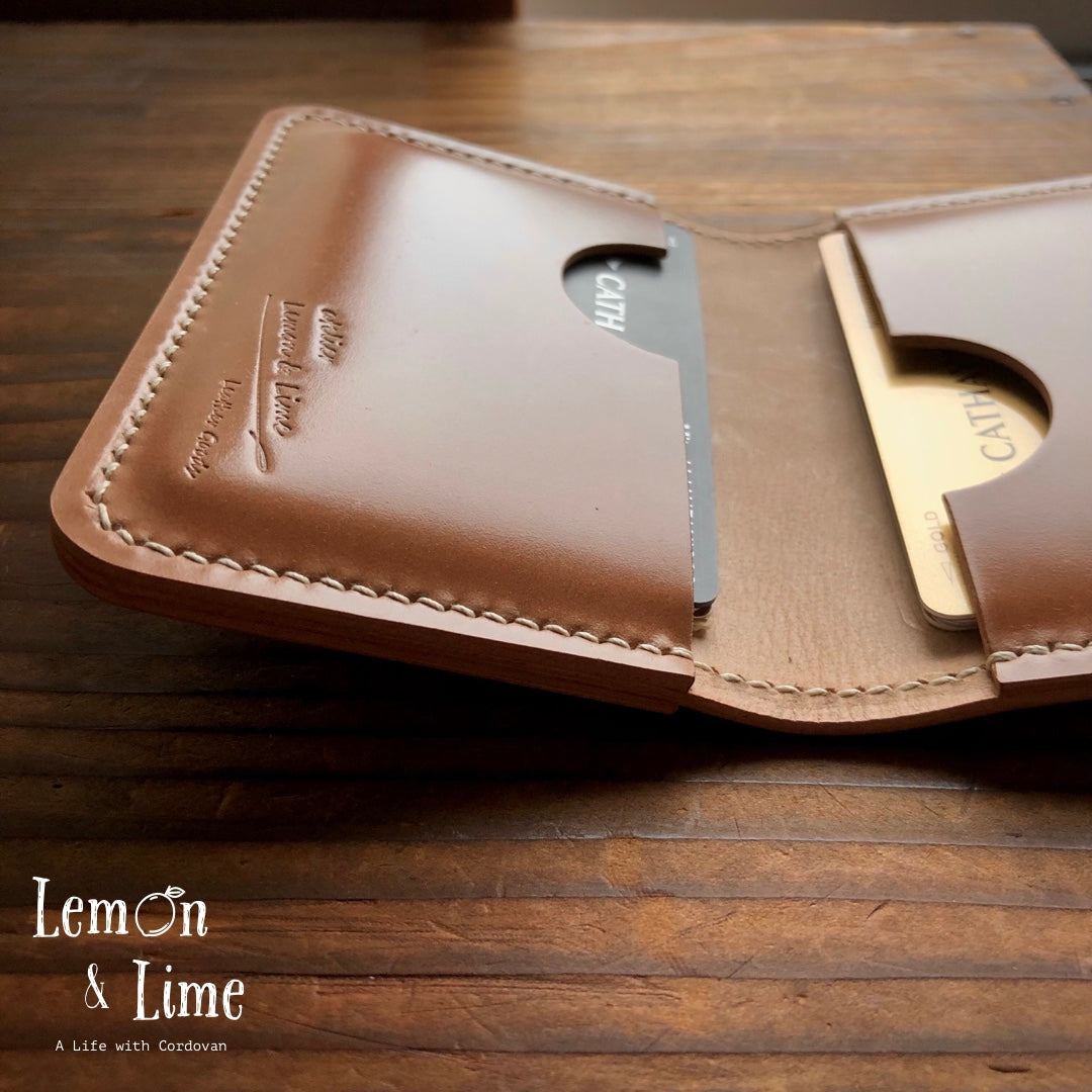 Shell Card Wallet (Bifold, 3-pocket) 【Leder Ogawa】シェルコードバンのカード入れ (二折、3ポケット)