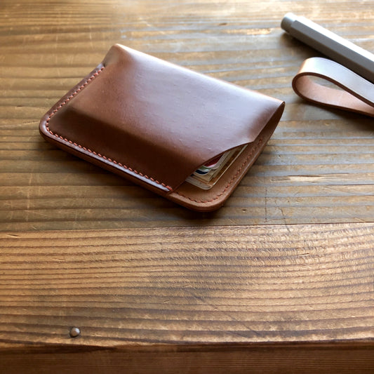 Shell Card Wallet (2-pocket, Vertical + Horizontal)【Horween】シェルコードバンのカード入れ(2ポケット)